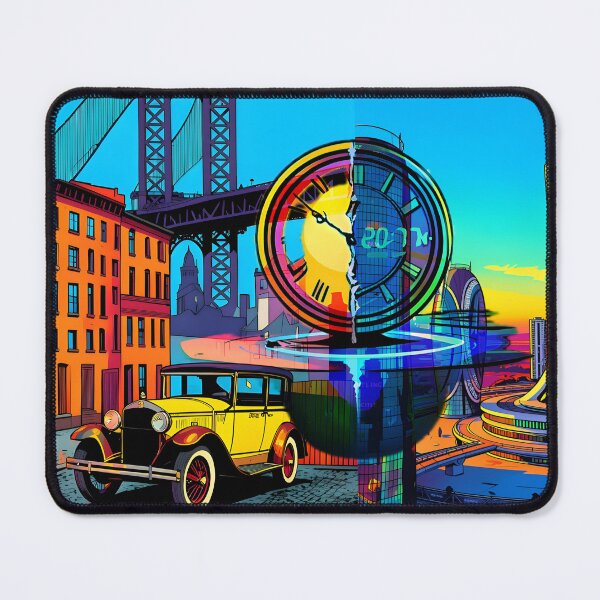 Item preview, Vintage New York to Future City Time Travel Pop Art designed and sold by Daniela`s shop.