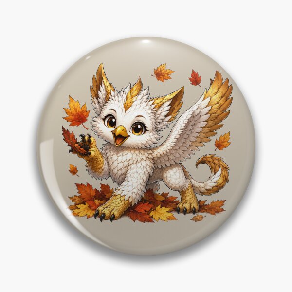 Item preview, Cute Autumn Gryphon with Falling Leaves – Cozy Fall Fantasy Bird designed and sold by Hatchling Hollow.