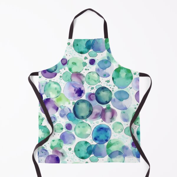Item preview, Teal Purple Watercolor Polka Dots Abstract Pattern designed and sold by Nine Lives Studio.
