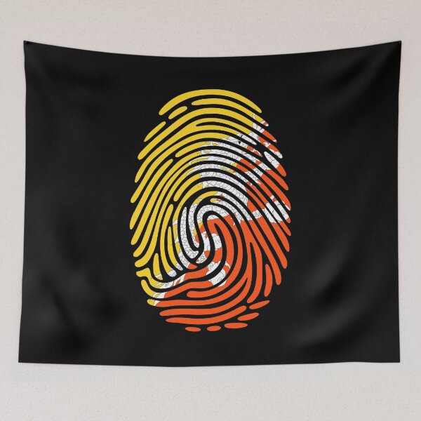 Item preview, Bhutan Flag Fingerprint Identity | Bhutanese DNA Heritage Graphic designed and sold by NTGUILTY.
