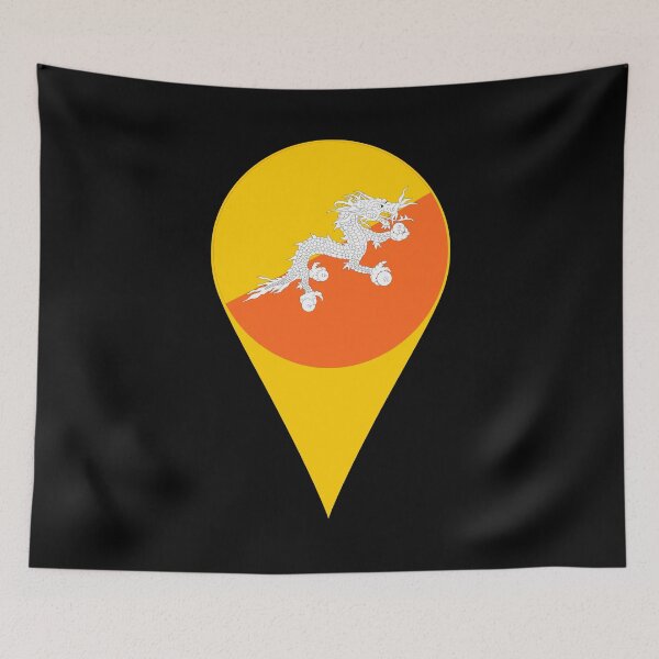 Item preview, Bhutan Flag Location Pin Map Marker | Bhutanese Destination GPS Icon designed and sold by NTGUILTY.