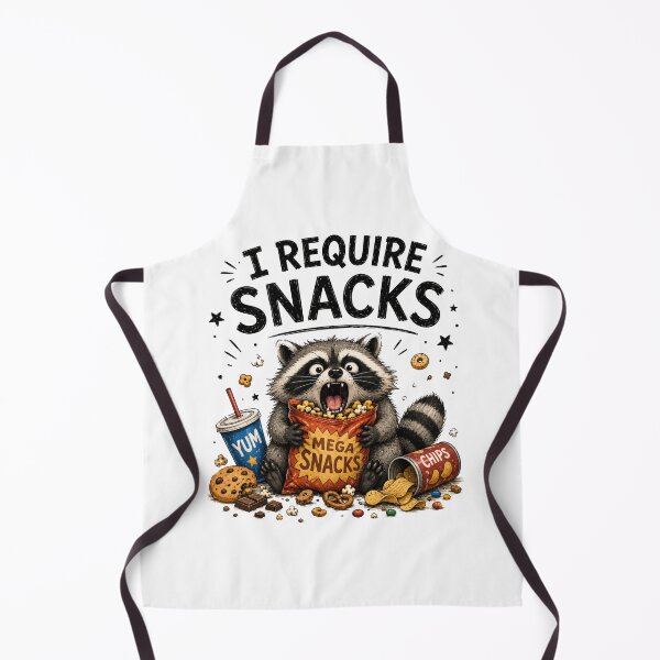 Item preview, I Require Snacks – Funny Hungry Raccoon designed and sold by Sasas Design.