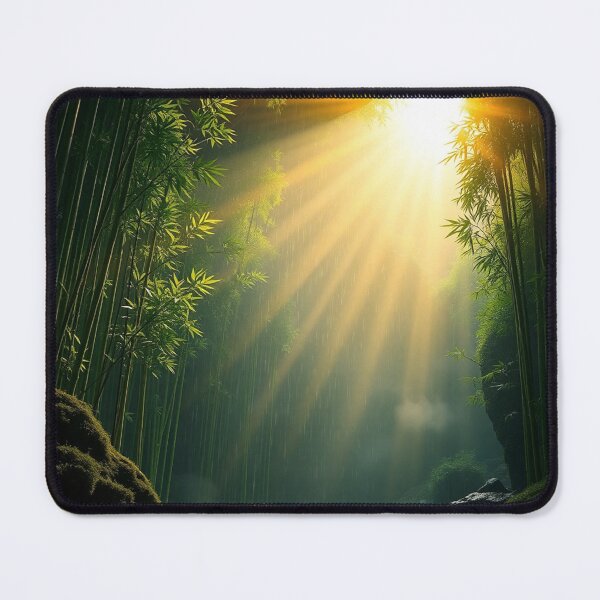 Item preview, Golden Sunburst Enchanted Forest Print designed and sold by IntelliMindDesigns.