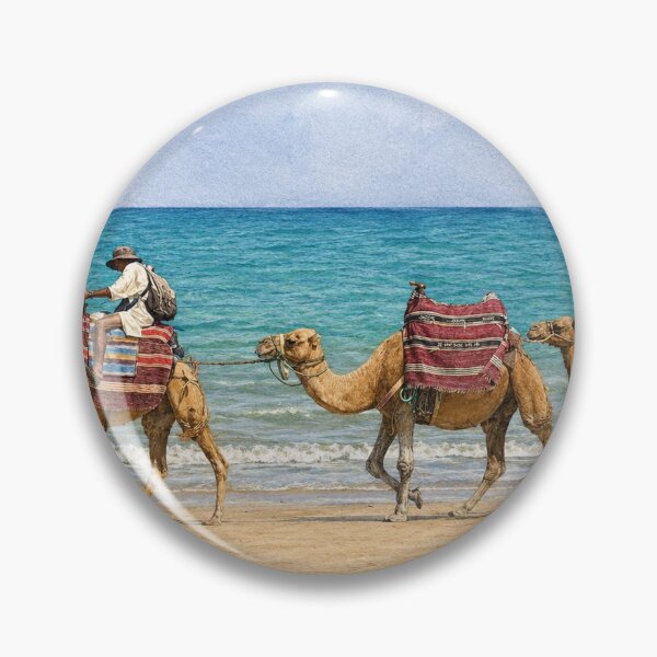 Item preview, Moroccan Camel Caravan by the Atlantic Ocean designed and sold by wiwiart.