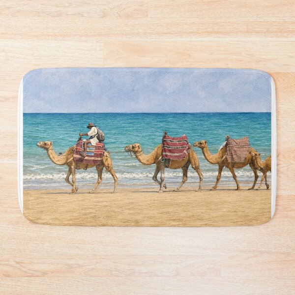 Item preview, Moroccan Camel Caravan by the Atlantic Ocean designed and sold by wiwiart.