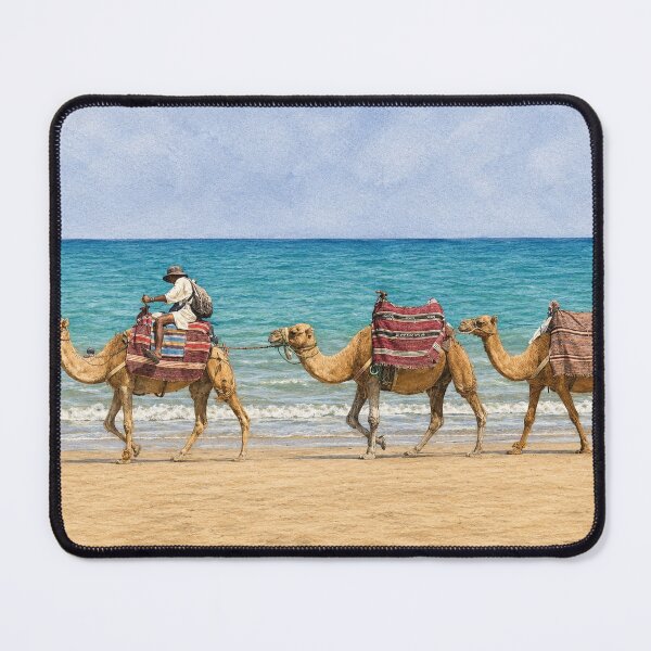Item preview, Moroccan Camel Caravan by the Atlantic Ocean designed and sold by wiwiart.