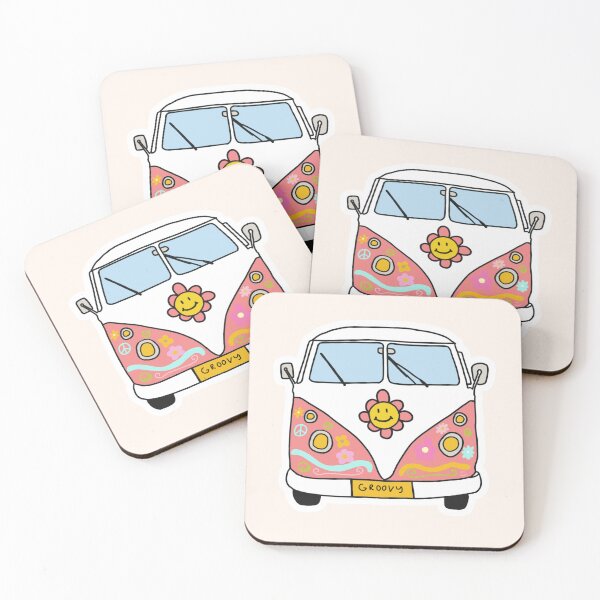 Item preview, Flower Pink Hippie Van designed and sold by Cute-Chaotic-Co.