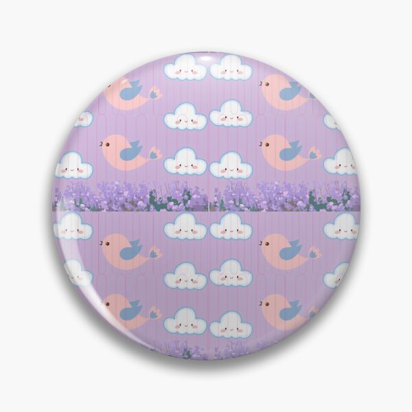 Item preview, Kawaii cloud and little bird pattern in warm tones designed and sold by Azurart2.