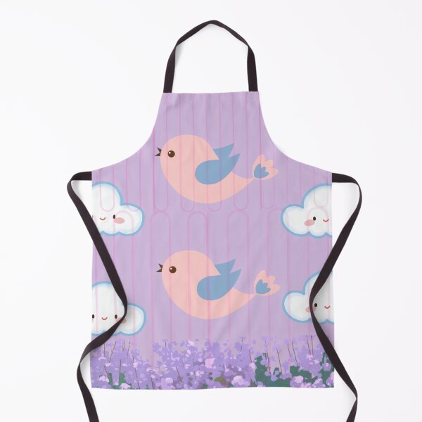 Item preview, Kawaii cloud and little bird pattern in warm tones designed and sold by Azurart2.