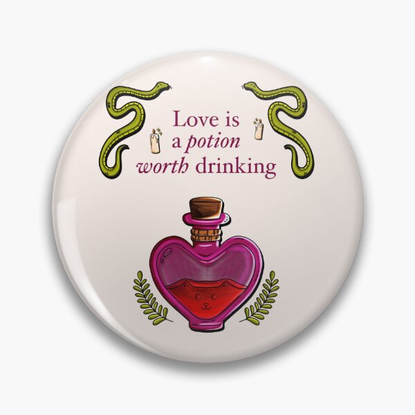 Item preview, Love Is A Potion Worth Drinking - Botanical Witchy Heart Bottle designed and sold by Crystalsdrawing.