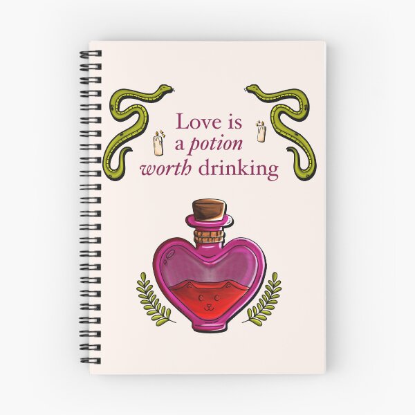 Item preview, Love Is A Potion Worth Drinking - Botanical Witchy Heart Bottle designed and sold by Crystalsdrawing.