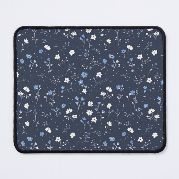 Item preview,  white little roses on a navy background designed and sold by Thecountess0o0.