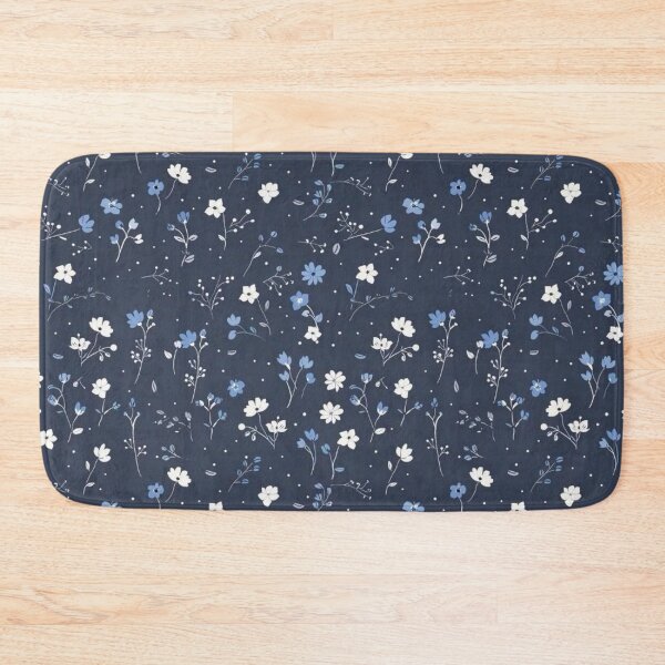 Item preview,  white little roses on a navy background designed and sold by The countess.