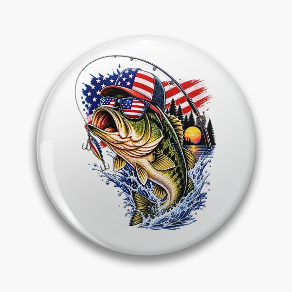 Item preview, Fishing Camouflage American Flag Bass Fishing designed and sold by Rahamkshop.