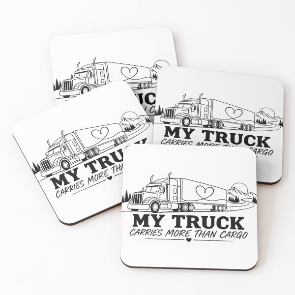 Item preview, My Truck Carries More Than Cargo - Trucker Love Line Art designed and sold by Haque Desigens.