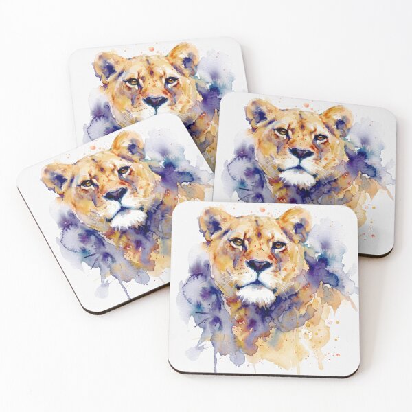 Item preview, Lioness Calm Gaze, Indigo and Gold designed and sold by caracatita75.