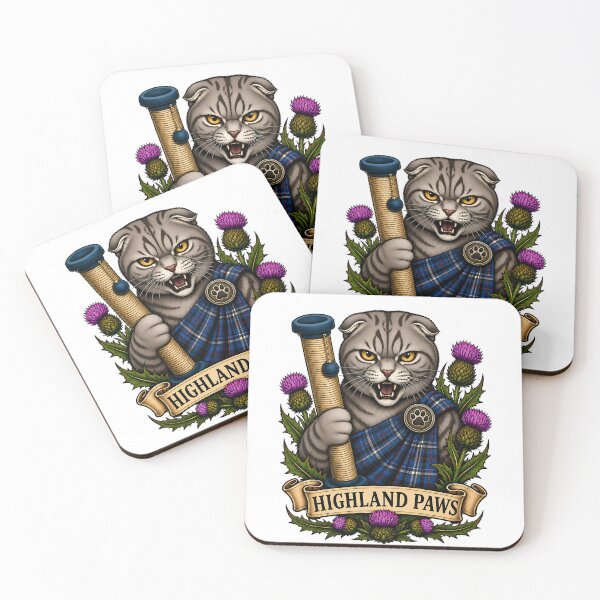 Item preview, Highland Paws Scottish Warrior Cat Traditional Tattoo designed and sold by Old's Cool Cat Studio.