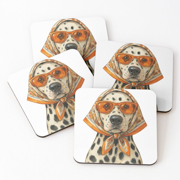 Item preview, Retro Dalmatian Dog Sunglasses Headscarf Art designed and sold by wecrea.