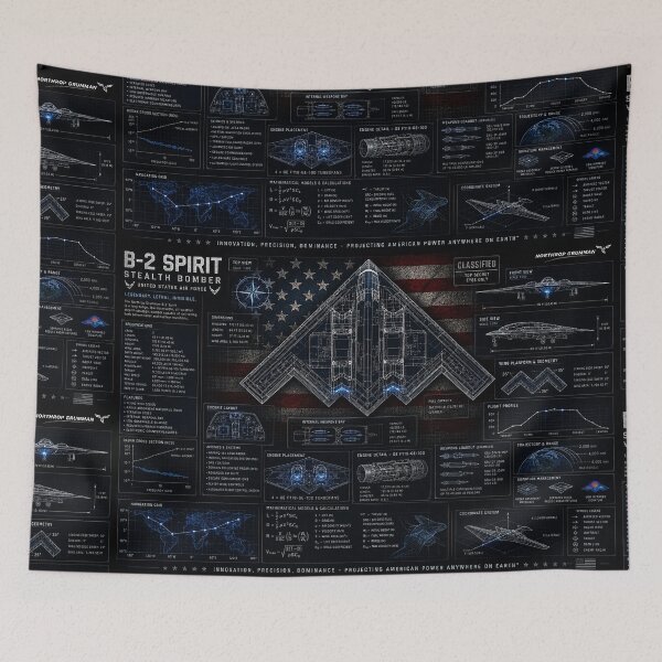 Item preview, B2 Spirit Stealth Bomber Blueprint Diagram designed and sold by Benito Del Ray.