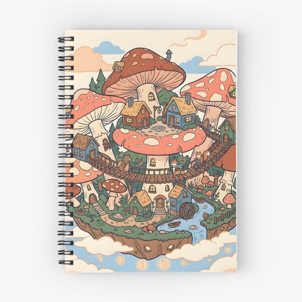 Item preview, Whimsical Floating Mushroom Village Fantasy Art designed and sold by Herodestroyer.