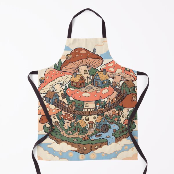 Item preview, Whimsical Floating Mushroom Village Fantasy Art designed and sold by Herodestroyer.