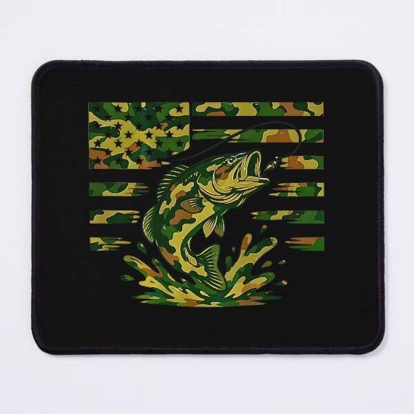 Item preview, Fishing Camouflage American Flag Bass Fishing designed and sold by Rahamkshop.