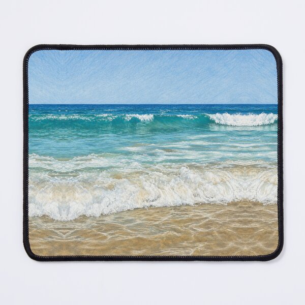 Item preview, Turquoise Ocean Waves – Serene Coastal Illustration designed and sold by wiwiart.