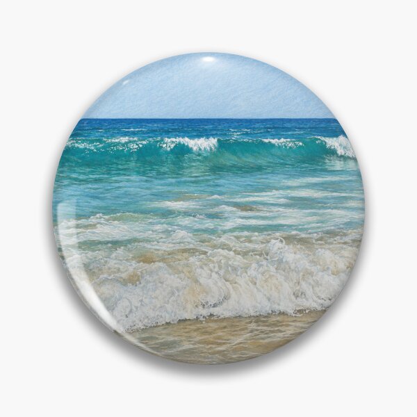 Item preview, Turquoise Ocean Waves – Serene Coastal Illustration designed and sold by wiwiart.