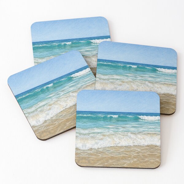 Item preview, Turquoise Ocean Waves – Serene Coastal Illustration designed and sold by wiwiart.