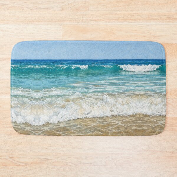 Item preview, Turquoise Ocean Waves – Serene Coastal Illustration designed and sold by wiwiart.