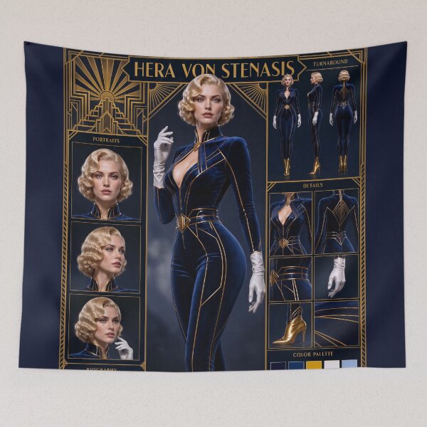 Item preview, Study in Power The Sovereign Grace of Hera von Stenasis Caluculated AI Concept Art by Xzendor7 designed and sold by Xzendor7 Digital Art Creations.