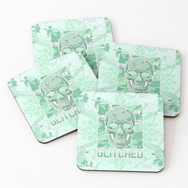Item preview, Glitched Cyber Skull Mint Green Glitchcore Low Poly Techwear Streetwear Graphic Art designed and sold by MarCinu Art.
