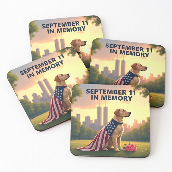 Item preview, SEPTEMBER 11 IN MEMORY PATRIOTIC YELLOW LABRADOR designed and sold by PawsStudioAU.
