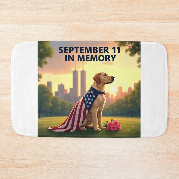 Item preview, SEPTEMBER 11 IN MEMORY PATRIOTIC YELLOW LABRADOR designed and sold by PawsStudioAU.