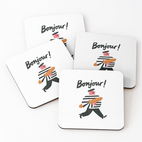 Item preview, Bonjour French Baguette Man Cute Cartoon Bakery Illustration designed and sold by Ramona-Gliga.