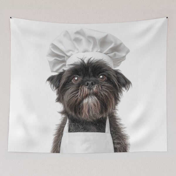 Item preview, Affenpinscher Chef Dog Funny Cooking Apron Hat Cute Pet Portrait designed and sold by LazyOwlStore.