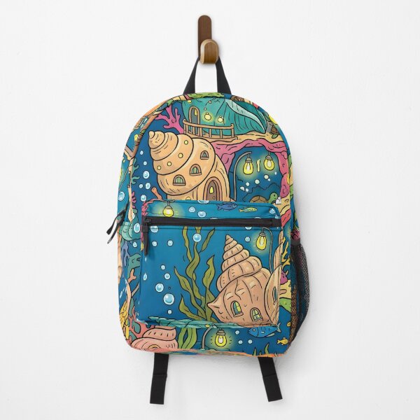 Item preview, Enchanted Underwater Seashell Village Fantasy Art designed and sold by Herodestroyer.