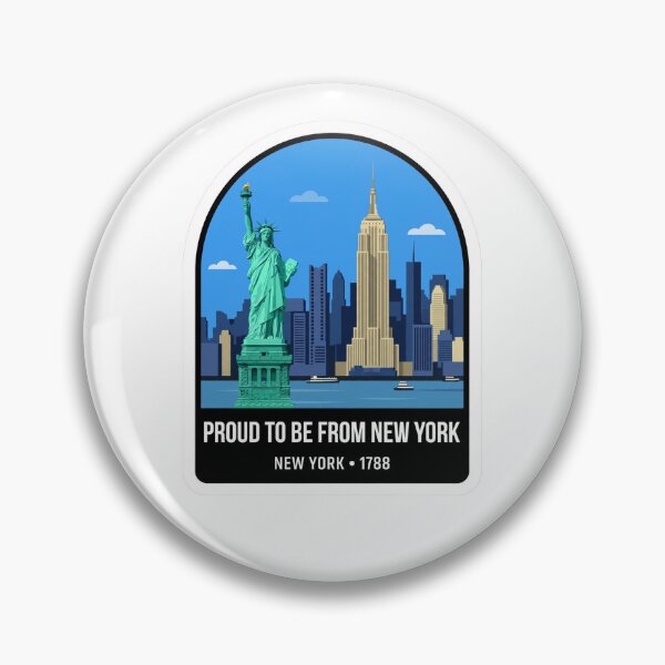 Item preview, Proud To Be From New York Statue Of Liberty NYC Skyline Vintage Badge designed and sold by Tininai.