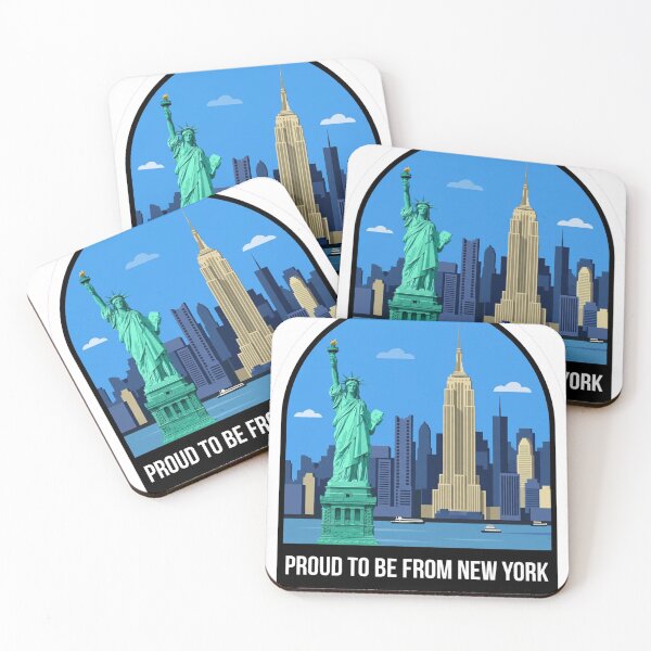 Item preview, Proud To Be From New York Statue Of Liberty NYC Skyline Vintage Badge designed and sold by Tininai.