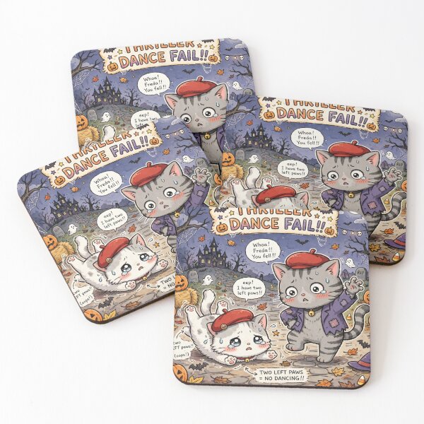 Item preview, Thriller Dance Fail - Cute Halloween Cats designed and sold by MAISON SYLVIE.