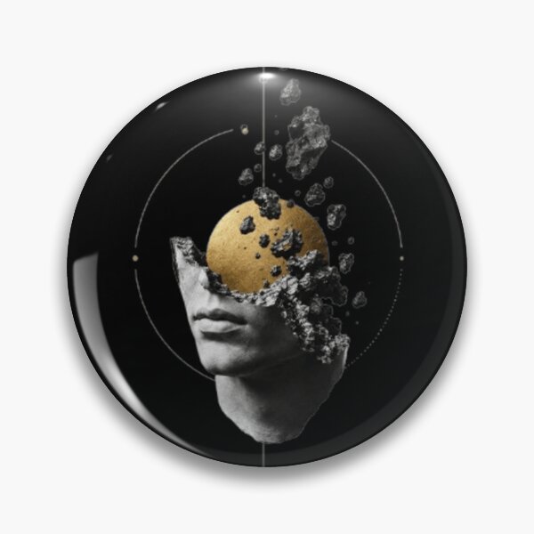 Item preview, Golden Mind — Surreal Marble Bust Cosmic Art designed and sold by mari0n980.