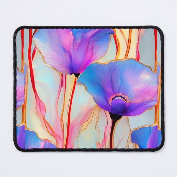 Item preview, BLUE POPPY V001 Purple Amethyst Sapphire Stained Glass Art Print Party Decoration~Baby/Bridal/Wedding/Birthday Gift Favor designed and sold by Spinning Plates 360.