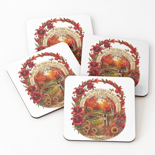 Item preview, Give Thanks Autumn Psalm Bible Art designed and sold by ChereseSantiago.