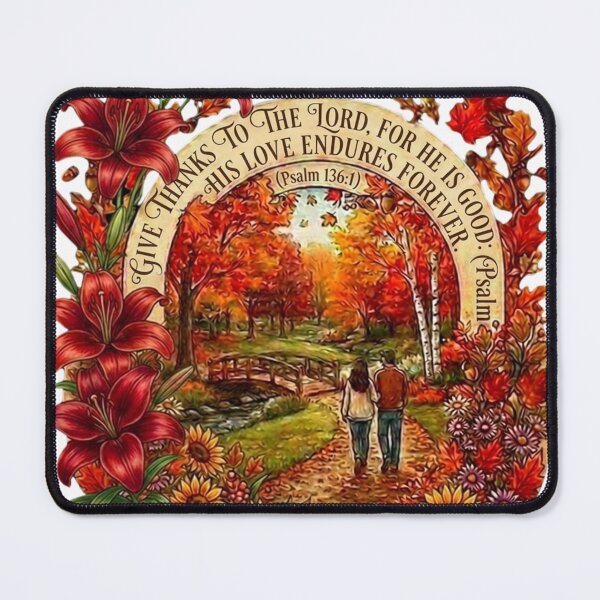 Item preview, Give Thanks Autumn Psalm Bible Art designed and sold by ChereseSantiago.