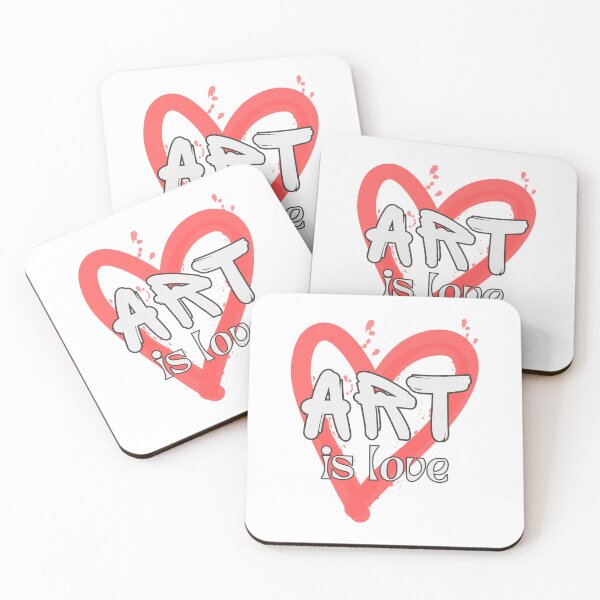 Item preview, Art is Love, white on red heard designed and sold by Noydee Red Salavan.