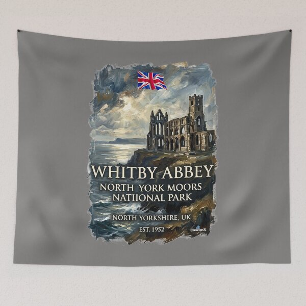 Item preview, Whitby Abbey Oil Painting designed and sold by EvergreenPark - Tee Studio.