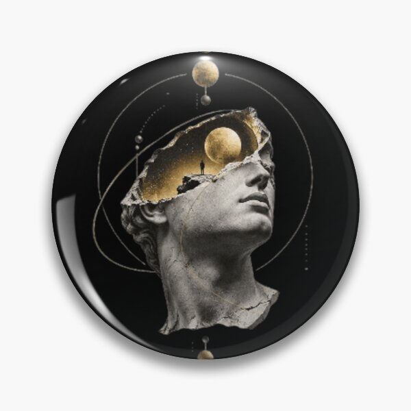 Item preview, Cosmic Mind — Golden Planet Marble Statue Surreal Art designed and sold by mari0n980.