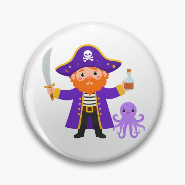Item preview, Cute Pirate Captain with Sword and Octopus designed and sold by BetweenForms.