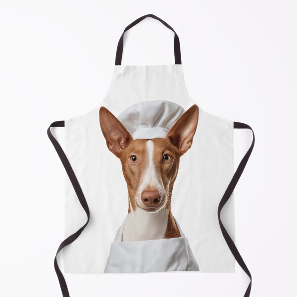 Item preview, Ibizan Hound Chef Dog Funny Cooking Apron Hat Cute Pet Portrait designed and sold by LazyOwlStore.