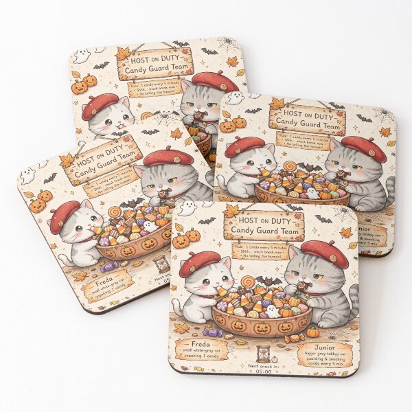 Item preview, Candy Guard Team - Freda & Junior Halloween Cats designed and sold by MAISON SYLVIE.